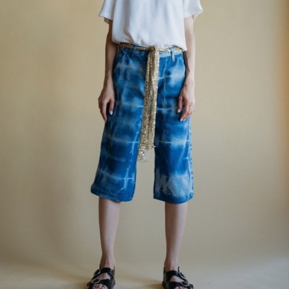 Levi's Blue and White Jean Shorts